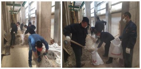 盛世公司黨支部組織黨員及積極分子義務(wù)勞動(dòng)，助力窯頭煙道清灰工作